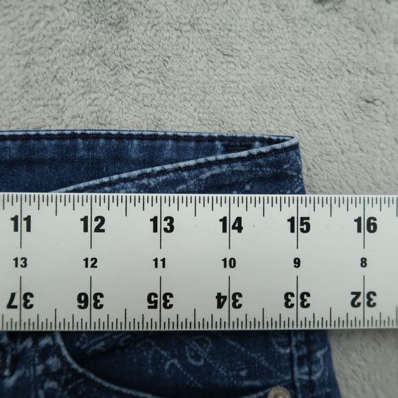 International Concepts Jeans Womens Size 8 Blue Mid-Rise Flare 30" Inseam Fringe - Picture 3 of 15